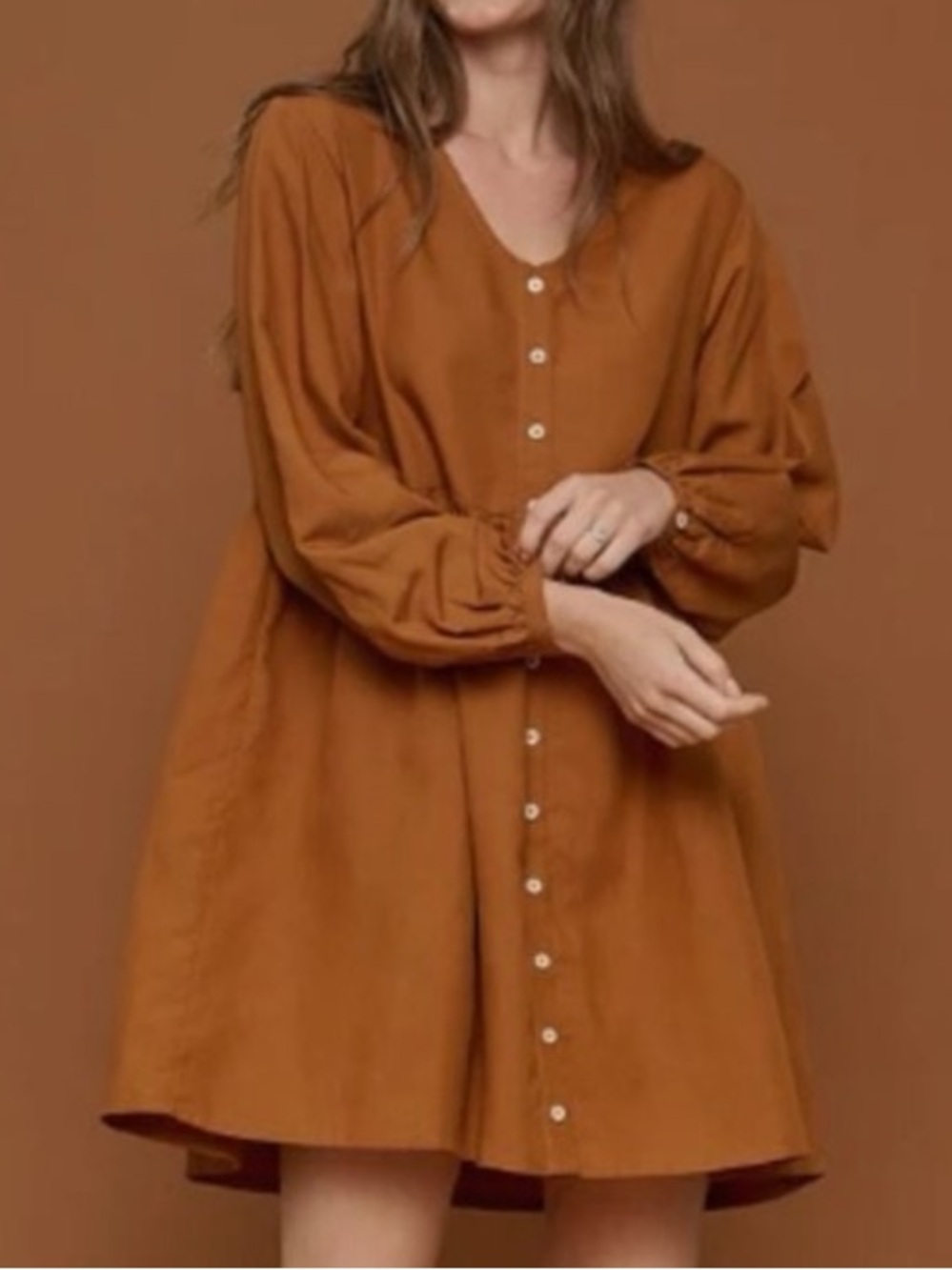 Tradlands Remi Mini Dress Button Front Sienna Tencel Linen